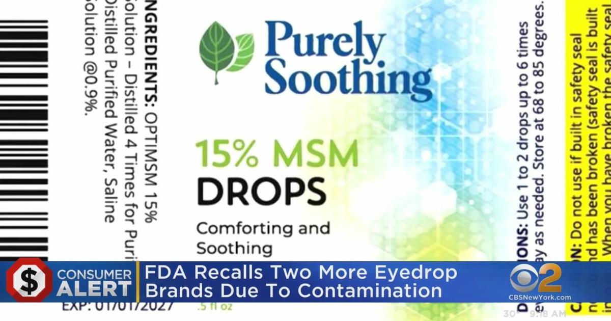 FDA recalls two more eyedrop brands due to risks - CBS New York