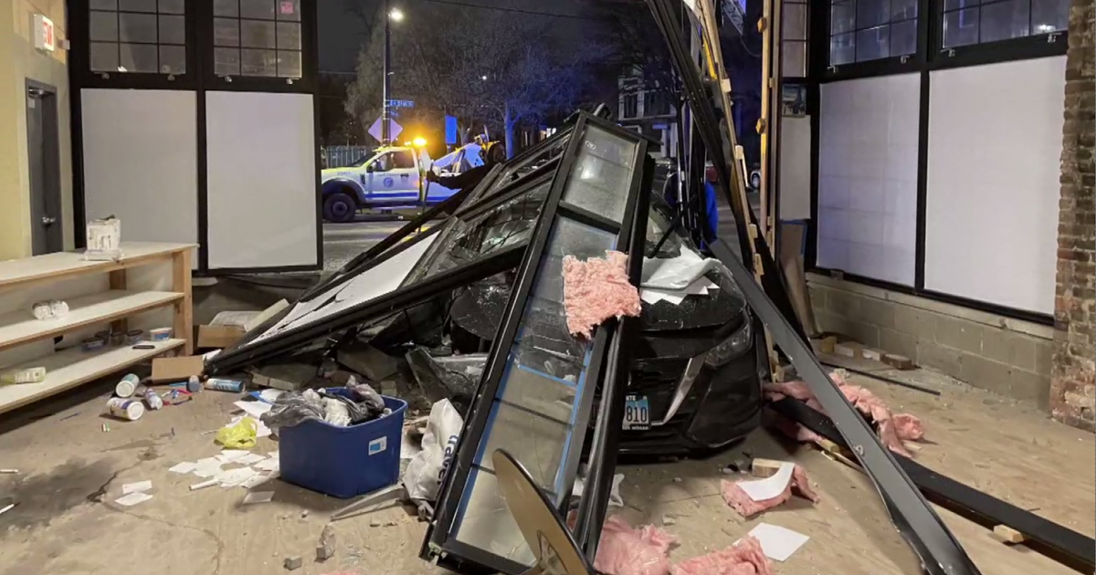 Cars plow into two storefronts in Bronzeville CBS Chicago