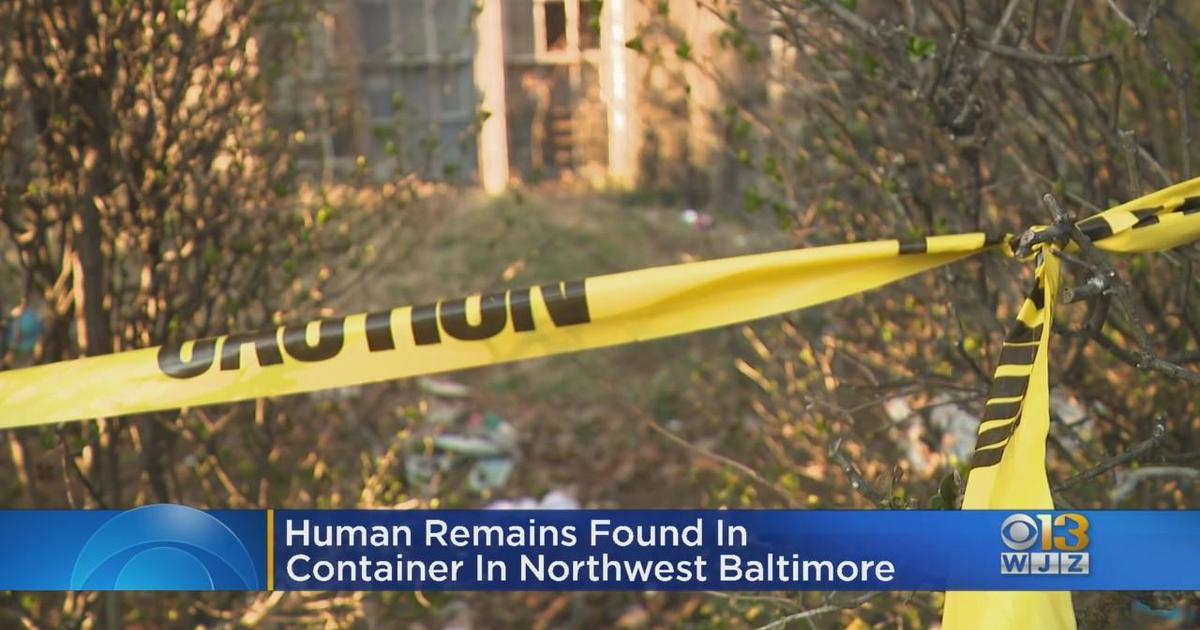 Police Find Human Remains Inside Container In Northwest Baltimore Cbs Baltimore 