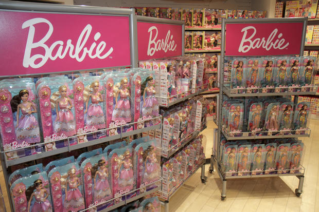 A Barbie retail display inside Toys R Us, Times Square. 