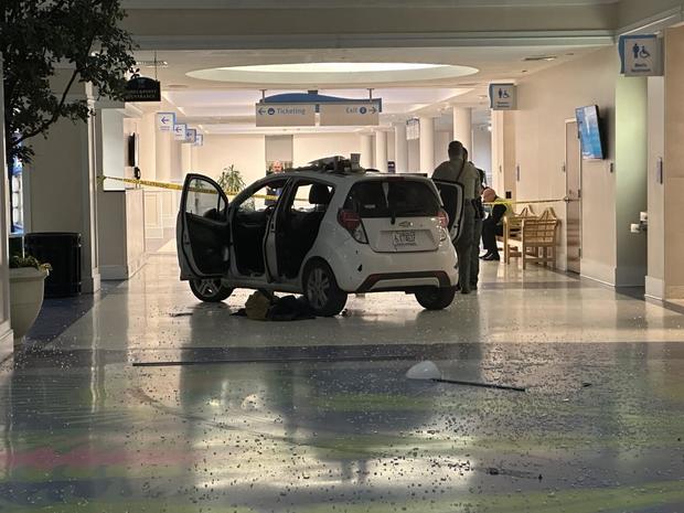 Car crashes inside terminal of North Carolina airport 