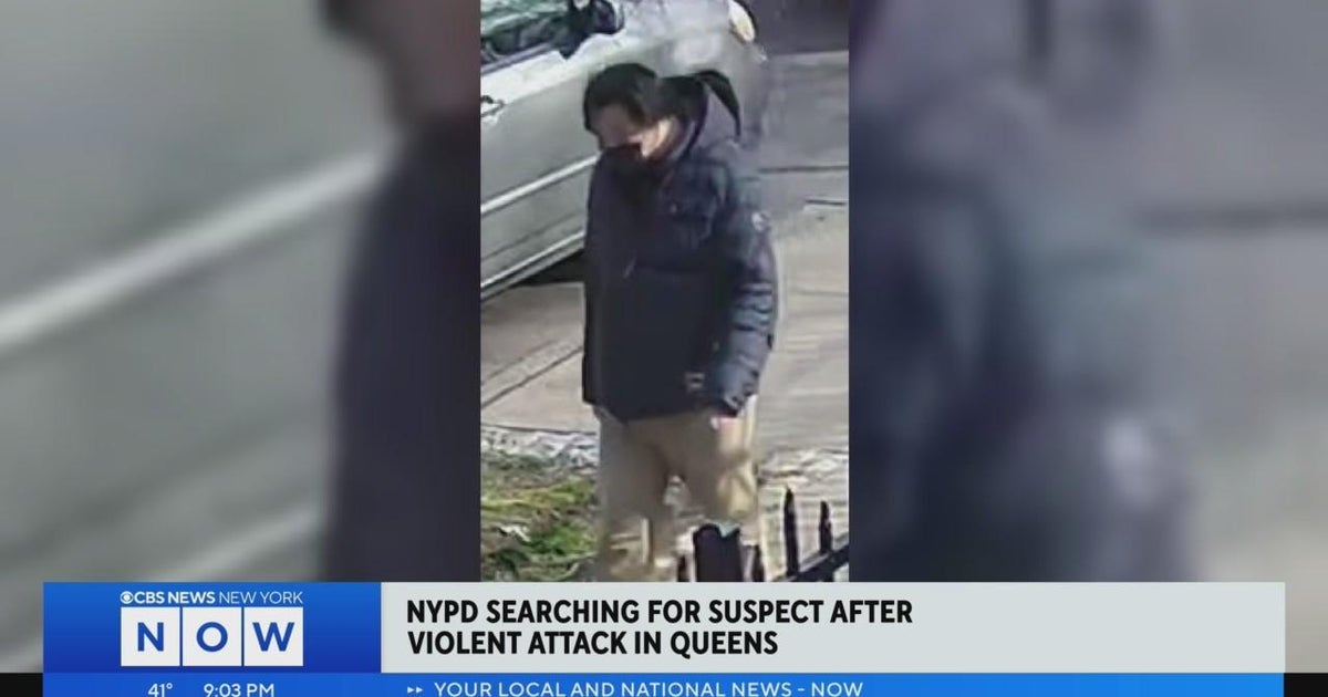 NYPD searching for suspect after violent attack in Queens - CBS New York