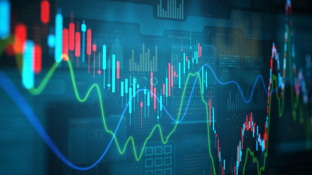 Stock trading on data screen 