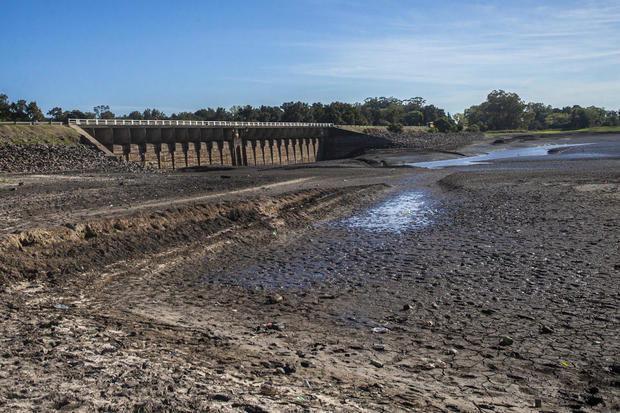 A Reservoir In Uruguay Dried Up in Drought 