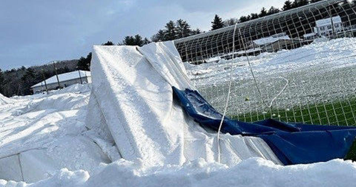 72-foot high dome at Goffstown, New Hampshire sports complex mysteriously deflates