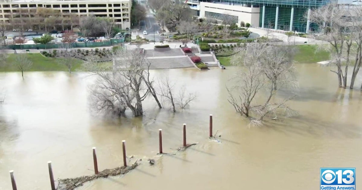 Drone 13: Sacramento River running high following storms