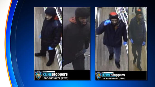 Photos of two people wanted in connection with robberies at Rite Aids. 