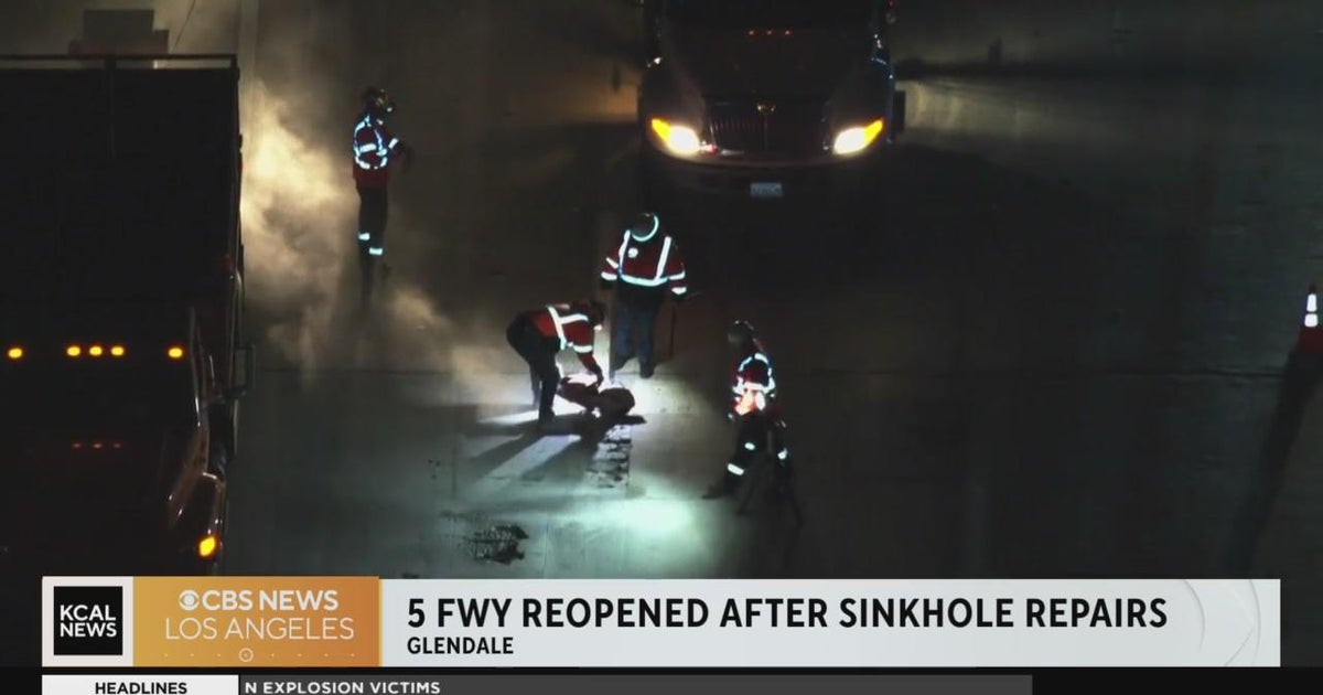 5 Freeway in Glendale reopens after sinkhole repairs - CBS Los Angeles