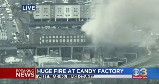 BREAKING Huge fire at candy factory CBS Philadelphia