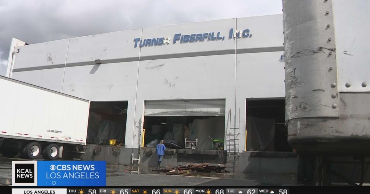 Montebello businesses clean up debris from tornado - CBS Los Angeles