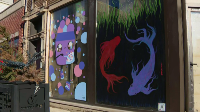 Roscoe Village storefront art activation project 