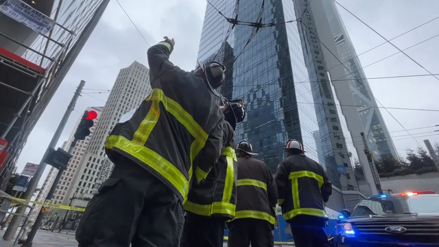 SF cracked high-rise window 