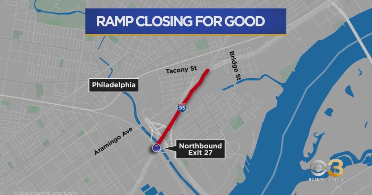 PennDOT Announces Permanent Closure Of I-95 North Ramp To Exit 27 - CBS ...