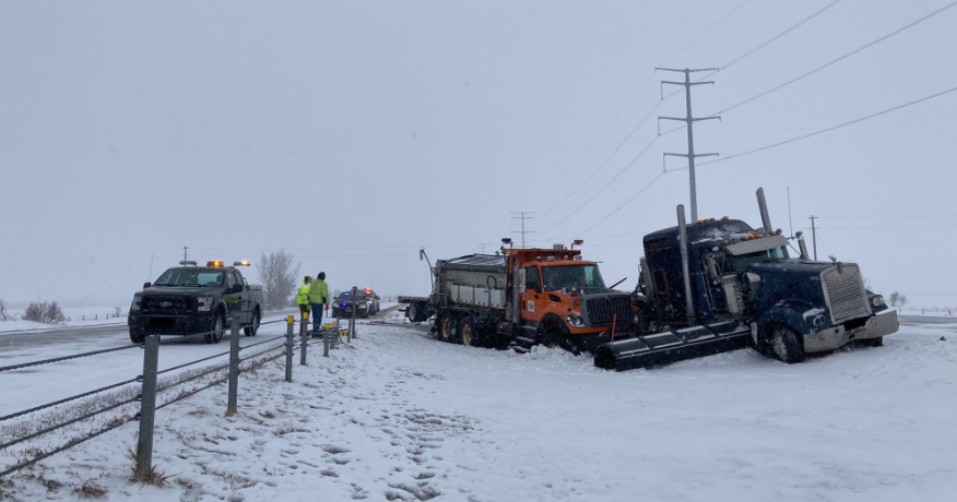 Semi crashes into snow plow near Barnesville CBS Minnesota