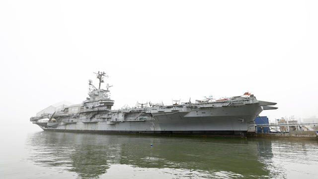 A general view of the USS Intrepid during The Intrepid Sea, Air & Space Museum Reopening on March 25, 2021 in New York City. 