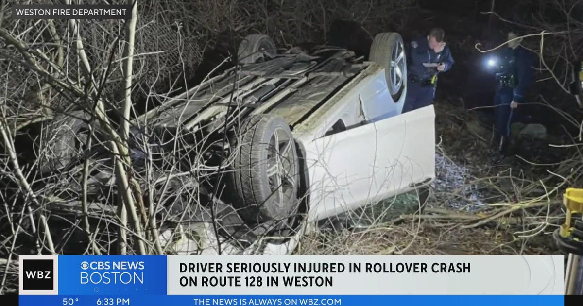 Driver seriously injured in rollover crash on Route 128 - CBS Boston