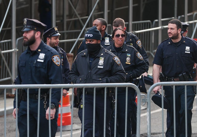 Security measures taken outside Manhattan court ahead of former US President Donald Trump's arraignment 