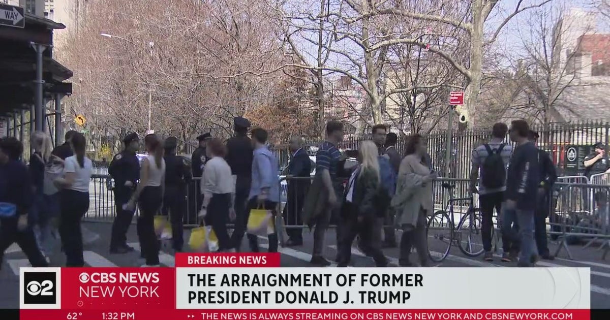 Former President Trump arrives for arraignment in Manhattan - CBS New York