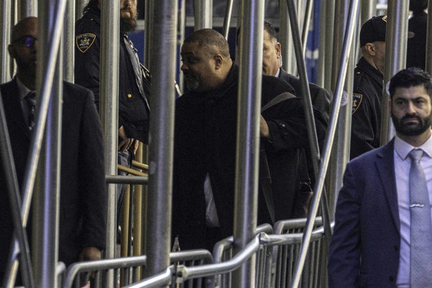 Manhattan District Attorney Alvin Bragg arrives at the courthouse in lower Manhattan on Tuesday, April 4, 2023.