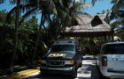 Police mobilization after people were gunned down at the beach, in Cancun 