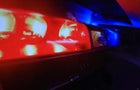Emergency lights on a police car flashing 