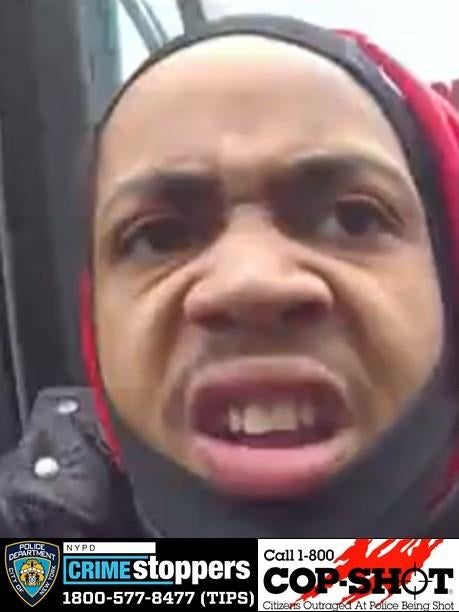 A surveillance photo of a suspect accused of shooting an NYPD officer. 