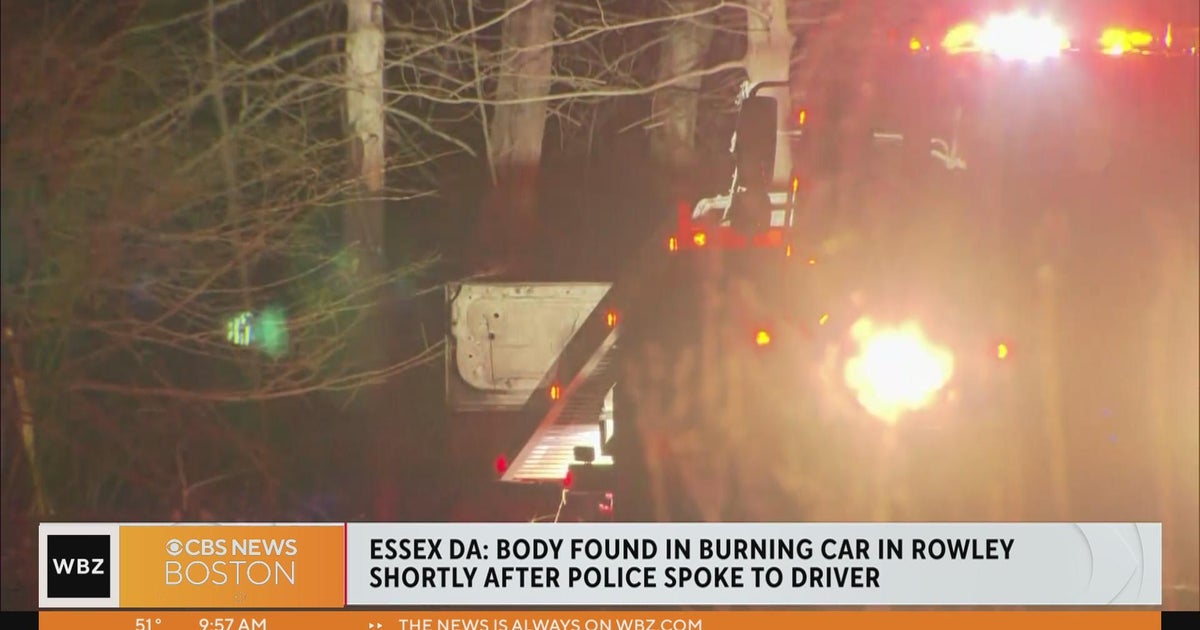 Body found in burning car in Rowley shortly after police spoke to