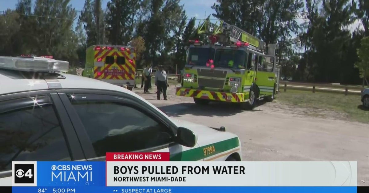 2 minors pulled from NW Miami-Dade lake in critical condition - CBS Miami