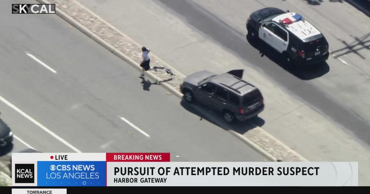 LAPD pursuit suspect jumps out of vehicle in Harbor Gateway - CBS Los ...