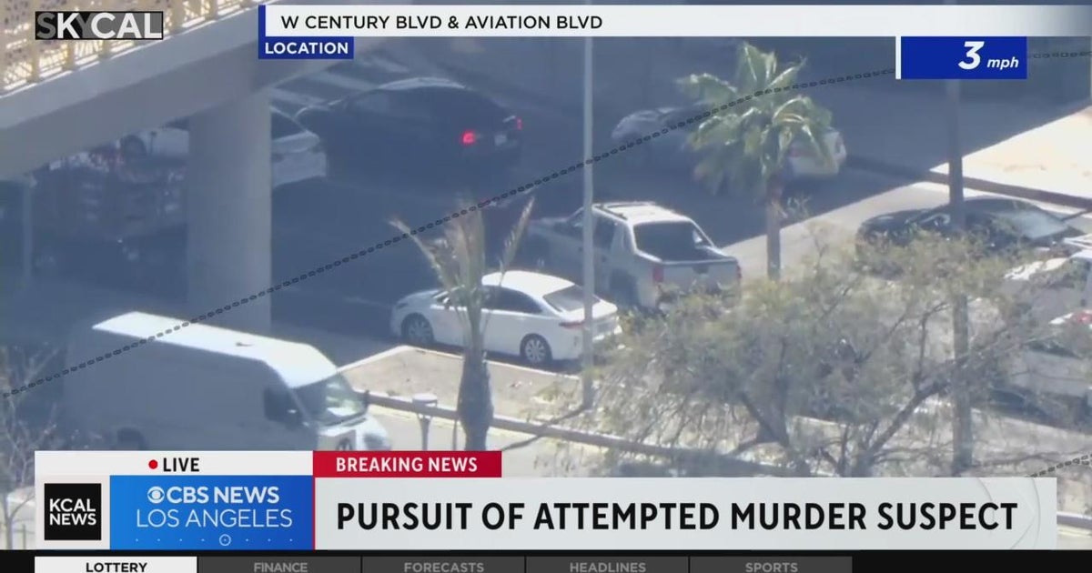 Pursuit suspect grinds into other vehicles - CBS Los Angeles