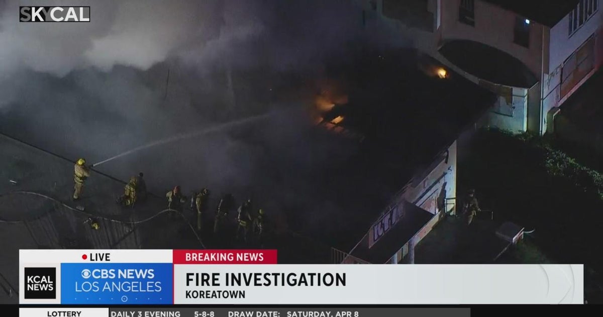 Firefighters battling blaze at Koreatown apartment building - CBS Los ...