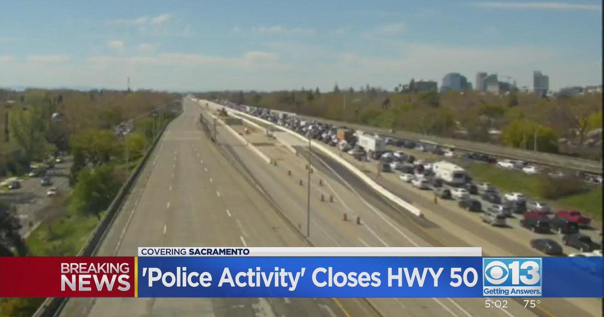 Eastbound lanes of Highway 50 closed due to police activity CBS