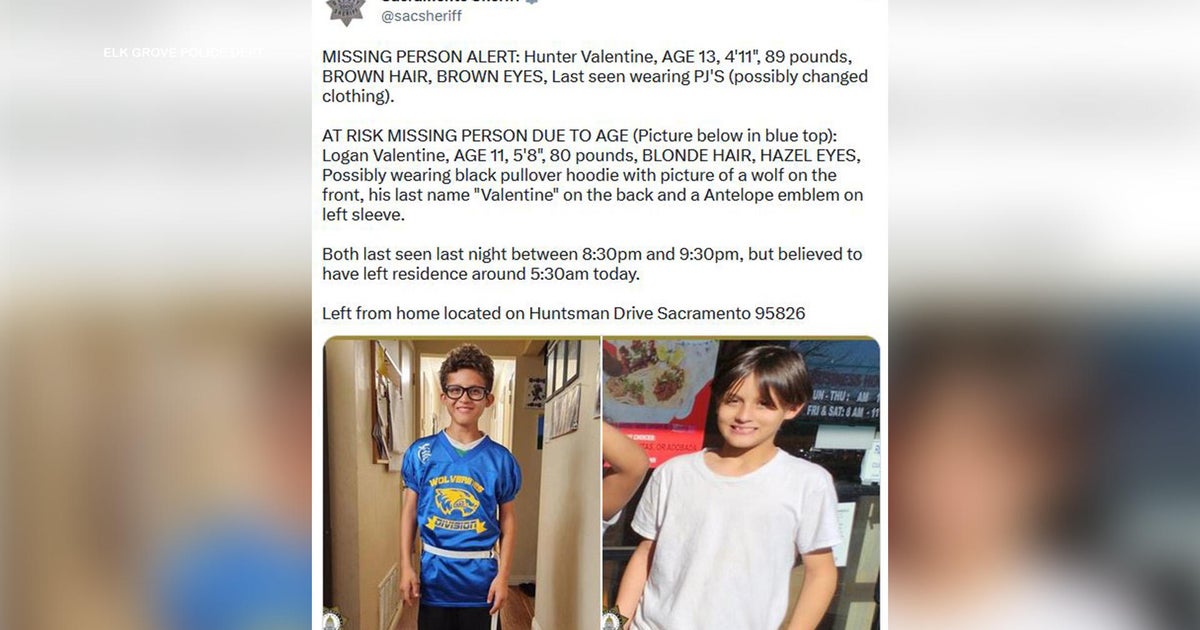 Search on for missing Sacramento brothers, ages 13 and 11, considered at-risk