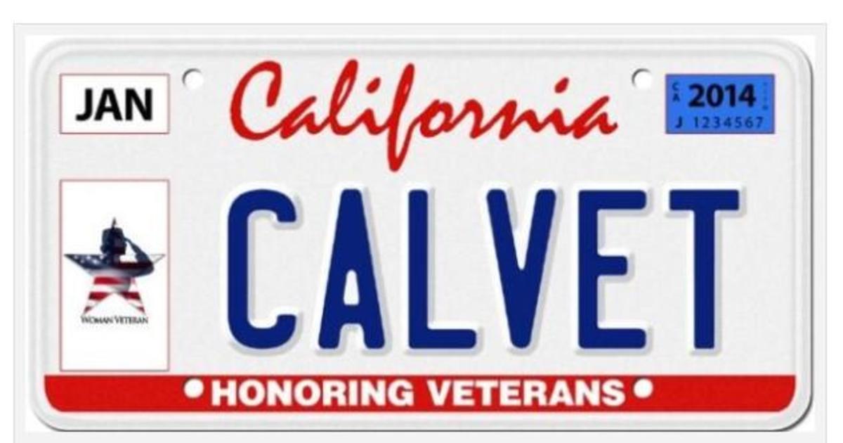 Designated California License Plates Now Honor Women Veterans CBS   Calvet Veteran License Plate 