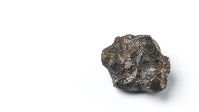 Meteorite on white background. 