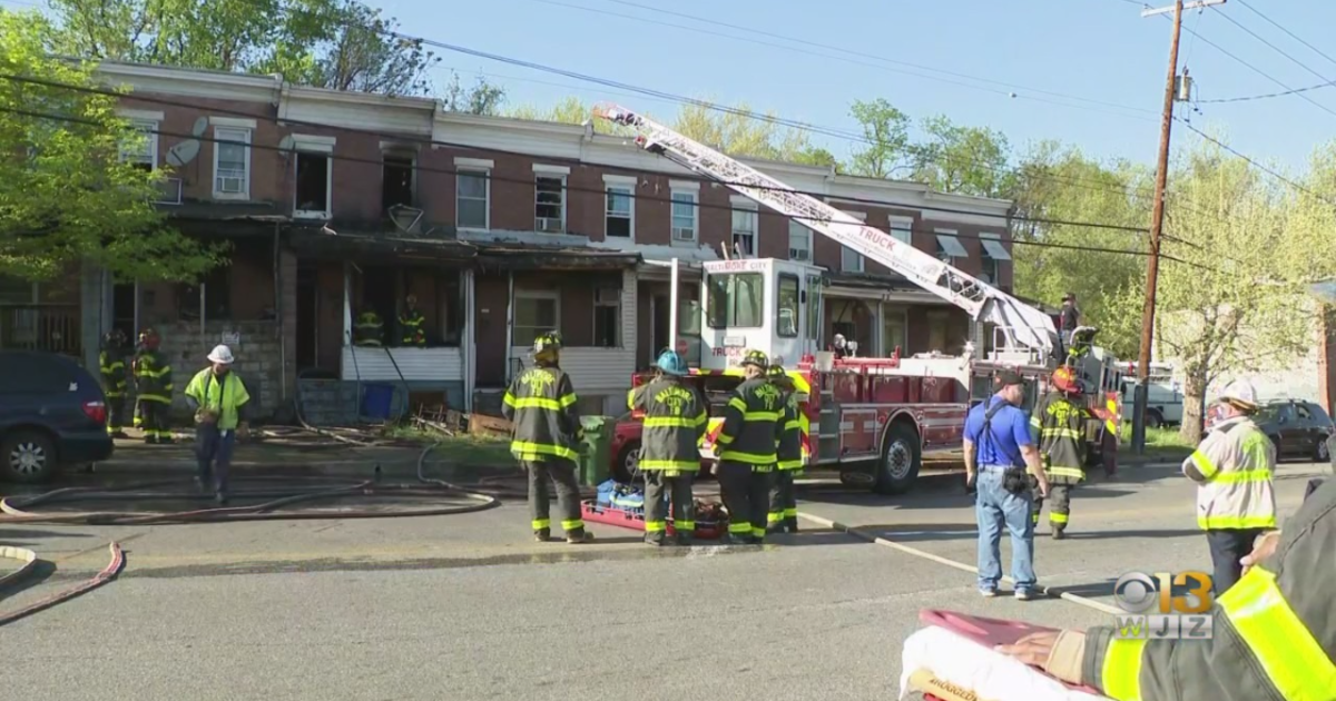 Two-alarm fire damages multiple homes in Southwest Baltimore - CBS ...