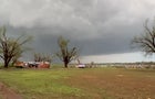 Rain-wrapped tornado in Cole, Oklahoma 
