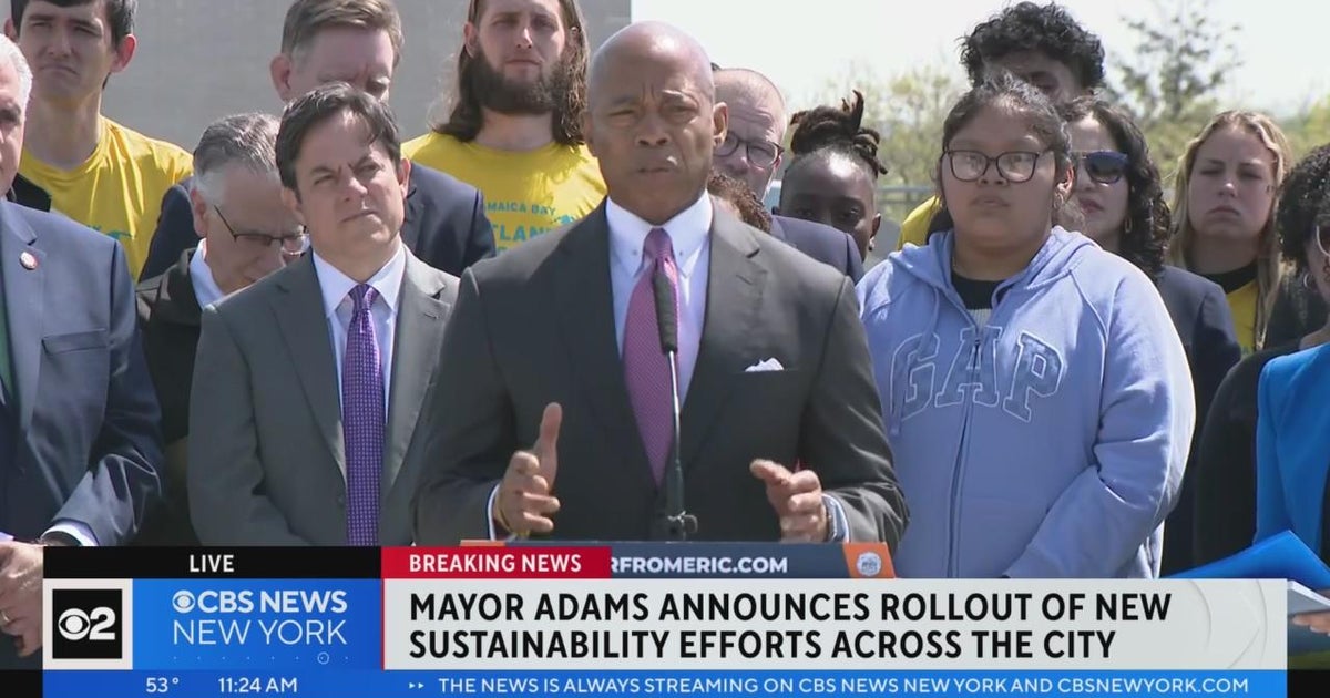 Adams announces rollout of new sustainability efforts in NYC - CBS New York