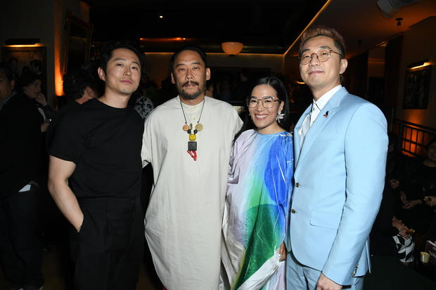 Steven Yeun, David Choe, Ali Wong and Lee Sung Jin at the LA premier of "Beef" 