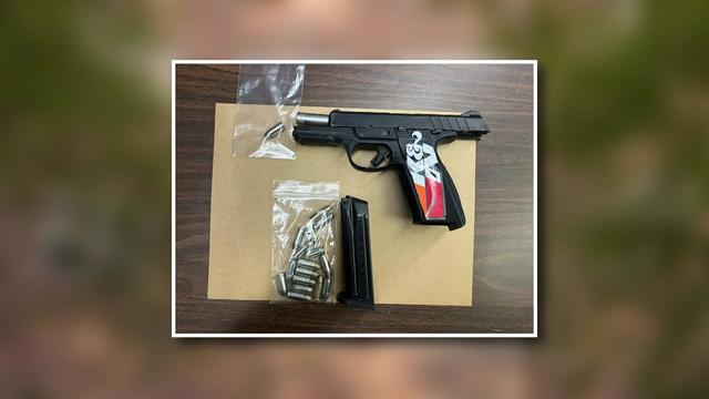 A photo of a gun found inside a NYCHA apartment. 