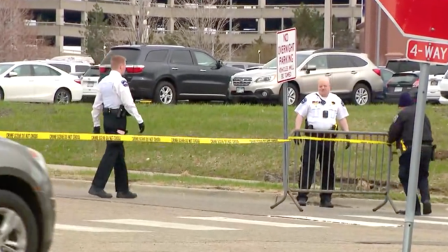 Flashing lights on police car 