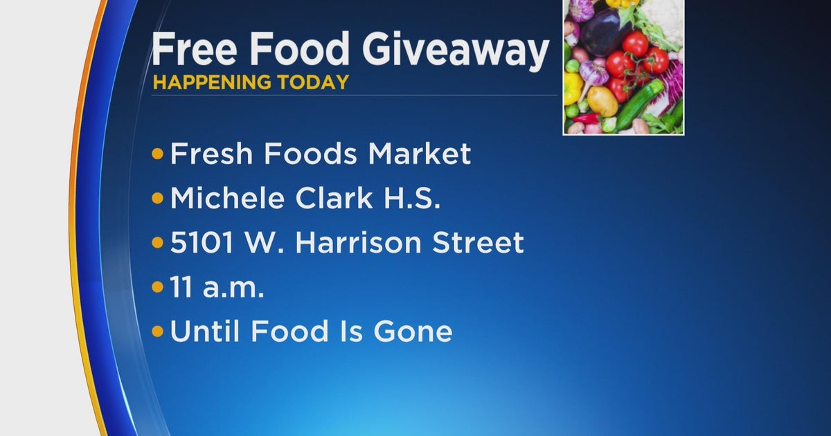 Local market giving away free food at west side high school cbs chicago