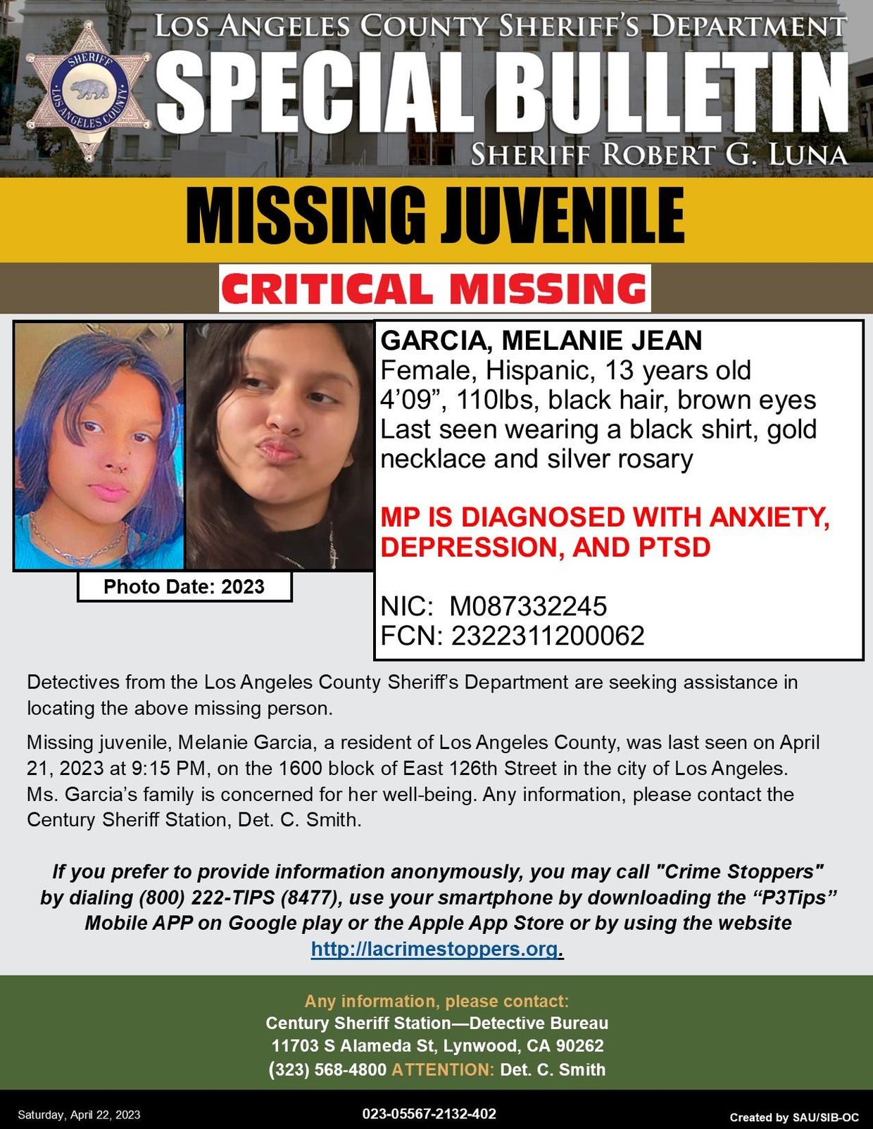 Public help sought in locating missing 13-year-old South LA girl - CBS ...