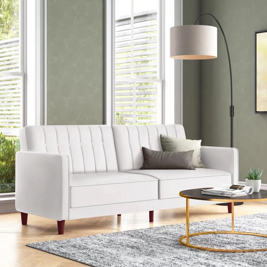 Seylow 81.5'' Faux Leather Convertible Sofa 
