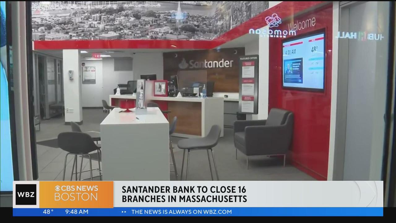 Santander Bank closing more than a dozen Massachusetts branches - CBS Boston