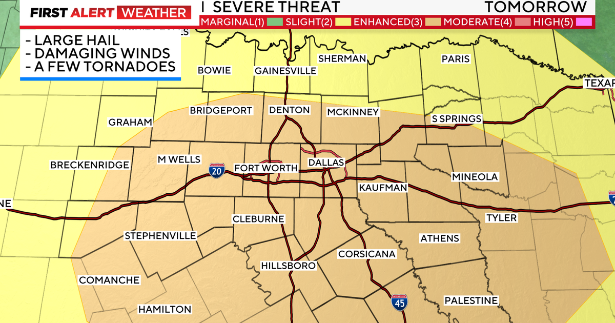 Severe weather threat continues Wednesday - CBS Texas