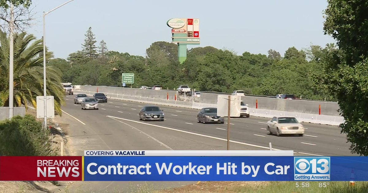 Road worker hit by stolen car on I-80 in Vacaville