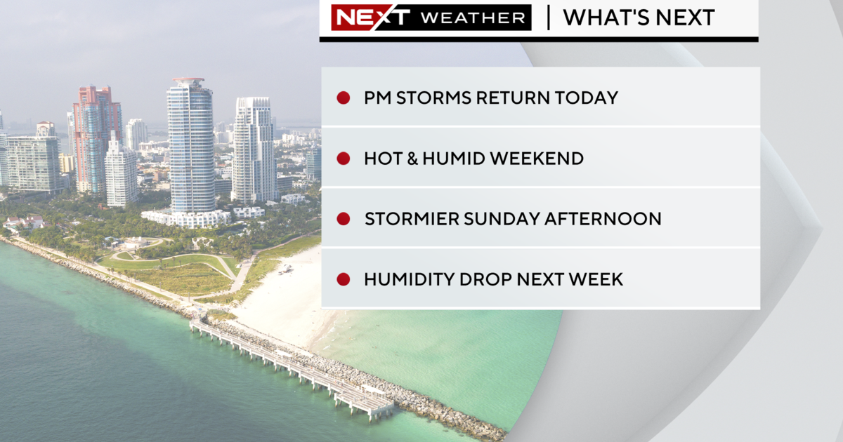 Miami Weather: Afternoon Storms Develop, Heavy Downpours Possible - CBS ...