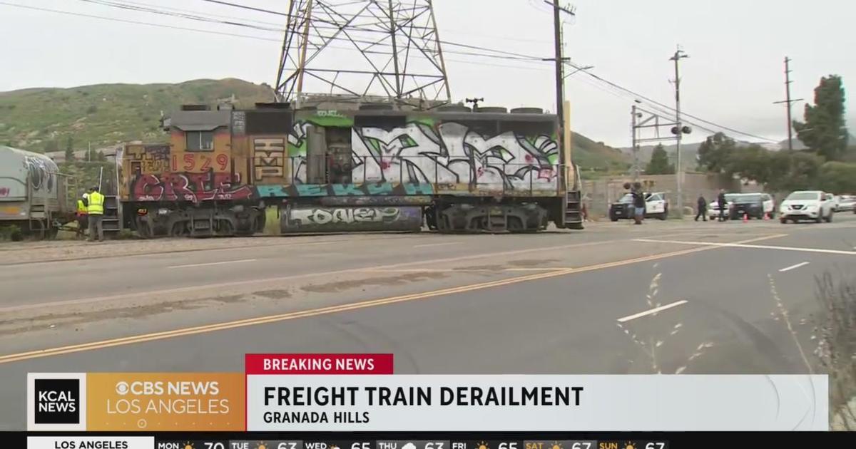 Union Pacific freight train derails in the Granada Hills area