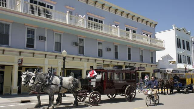 A horse-drawn carriage on Main Street. 